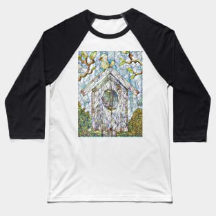 Stained Glass Bird at Peace Baseball T-Shirt